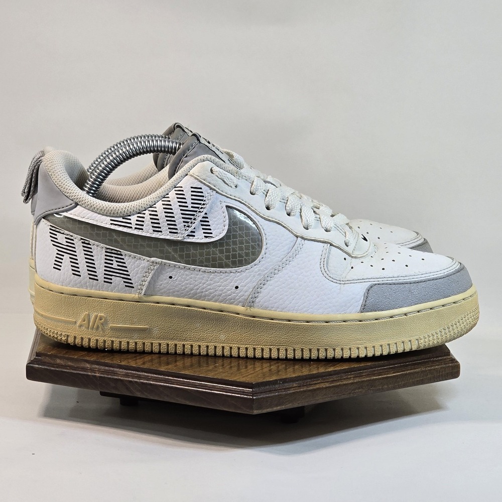 Nike Air Force 1 '07‎ LV8 Shoes Mens Size 8 White Gray Nike Air Logo Low Swoosh
